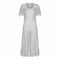 1970s Swiss Dot and Chantilly Lace Dropped Waist Dress