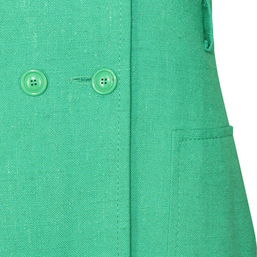 1970s Ted Lapidus Green Linen Coat Dress
