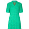 1970s Ted Lapidus Green Linen Double Breasted Shirt Dress