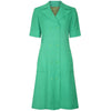 1970s Ted Lapidus Green Linen Double Breasted Shirt Dress