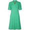 1970s Ted Lapidus Green Linen Double Breasted Shirt Dress
