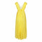 1970s Ted Lapidus Lemon Yellow Pleated Chiffon Dress