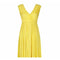 1970s Ted Lapidus Lemon Yellow Pleated Chiffon Dress