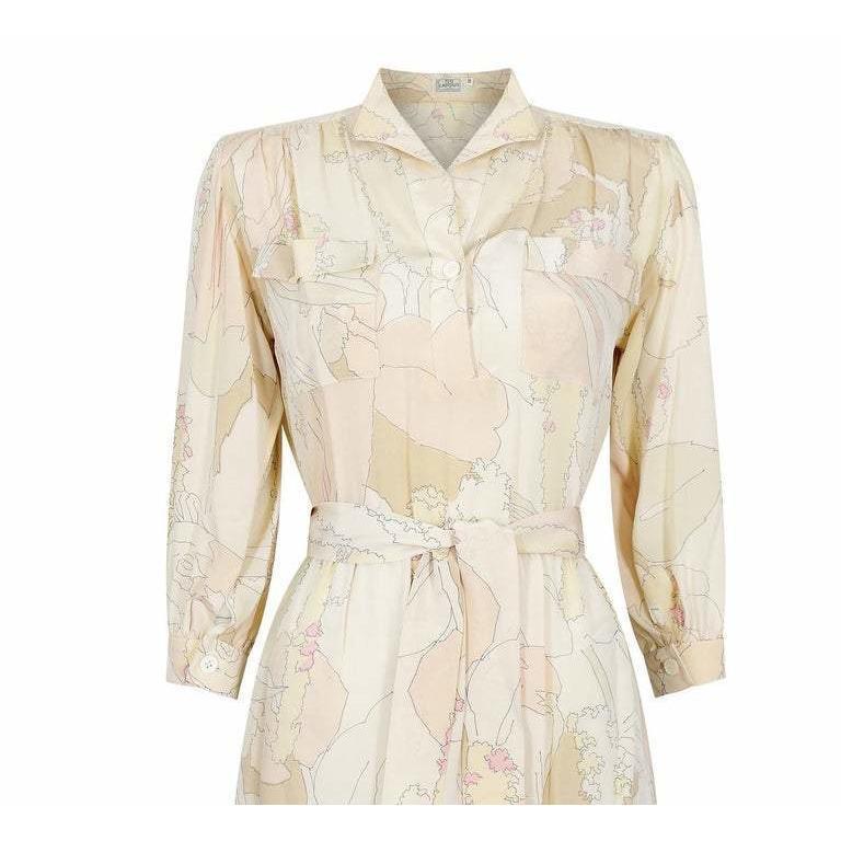 1970s Ted Lapidus Silk Shirt Dress