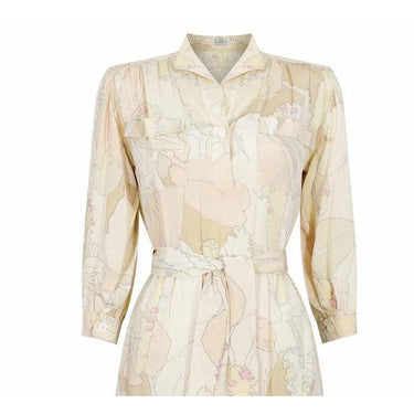 1970s Ted Lapidus Silk Shirt Dress