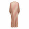 1970s Tricosa Gold and Orange Jersey Lame Trapeze Dress