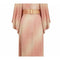 1970s Tricosa Gold and Orange Jersey Lame Trapeze Dress