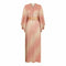1970s Tricosa Gold and Orange Jersey Lame Trapeze Dress