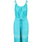 1970s Turquoise Polka Dot and Circle Print Dress with Sleeveless Jacket