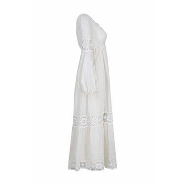 ARCHIVE - 1970s White Cotton and Lace Mexican Boho Wedding Dress