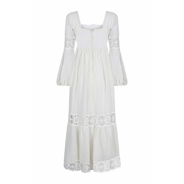 ARCHIVE - 1970s White Cotton and Lace Mexican Boho Wedding Dress