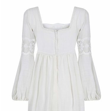 ARCHIVE - 1970s White Cotton and Lace Mexican Boho Wedding Dress