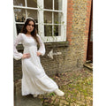 1970s White Cotton and Lace Mexican Boho Wedding Dress