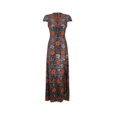 1970s Andre Laug Floral Sequinned Dress