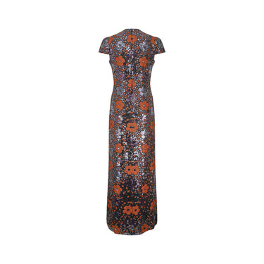 1970s Andre Laug Floral Sequinned Dress