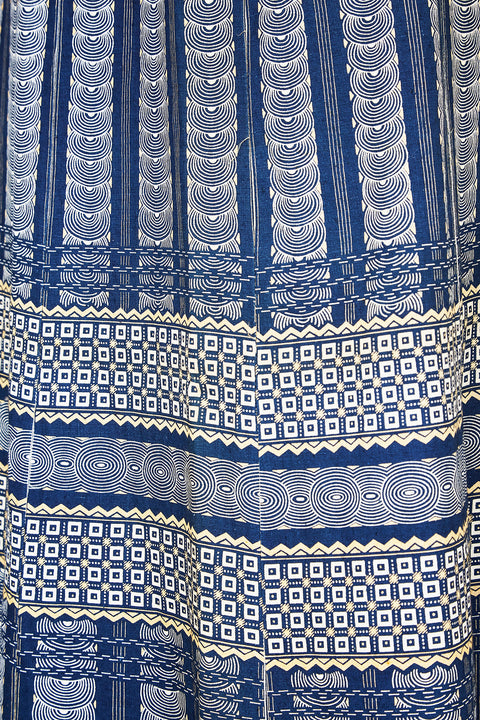 ARCHIVE - 1970s Blue Art Deco Print Maxi Skirt
