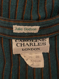 1970s Caroline Charles Cotton Striped Blouse and Skirt Ensemble