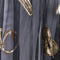 1970s Chloe Novelty Musical Instrument Black Chiffon Dress