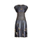 1970s Chloe Novelty Musical Instrument Black Chiffon Dress