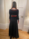 1970s Crissa Black Jersey Knit Wool Ribbed Maxi Dress