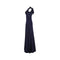 ARCHIVE: 1970s Doree Leventhal Navy and White Knitted Maxi Dress