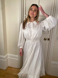 1970s French Haute Couture White Jersey Dress and Jacket