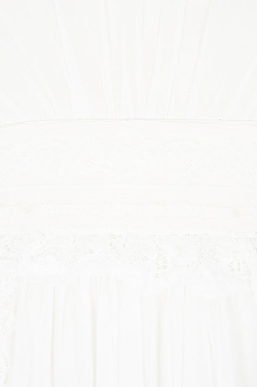1970s Gina Fratini Cream Silk and Lace Wedding Dress