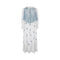 1970s Gina Fratini White and Blue Floral Cotton Maxi Dress