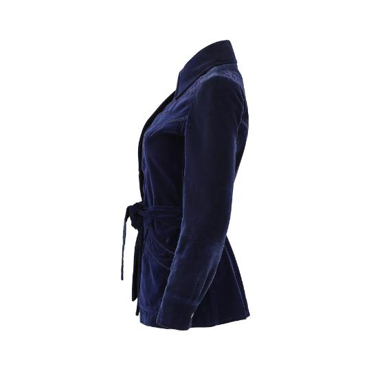 ARCHIVE: 1970s Gina Italian Sophisticates Navy Cotton Velvet Jacket