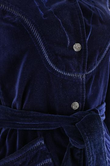 ARCHIVE: 1970s Gina Italian Sophisticates Navy Cotton Velvet Jacket