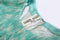 1970s Harry Algo Printed Green & White Silk Chiffon Dress With Ruffle Neckline-CIRCA VINTAGE LONDON