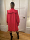 1970s Jean Varon Red Circle Print Tunic Dress