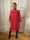 1970s Jean Varon Red Circle Print Tunic Dress