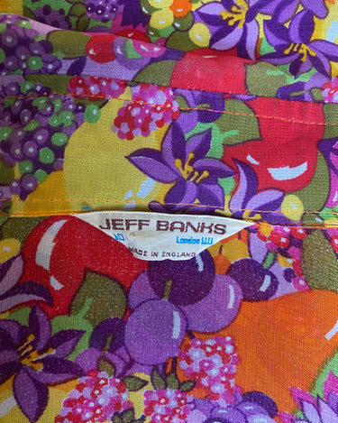 1970s Jeff Banks Colourful Floral and Fruit Print Shirt-CIRCA VINTAGE LONDON