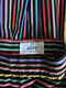 1970s Jupe Multicolour Striped Cotton Velvet Embossed Skirt