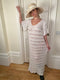 1970s Knitted White Wool Maxi Dress
