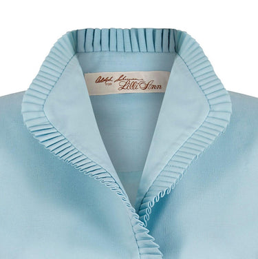ARCHIVE - 1970s Lilli Ann By Adolph Schuman Eggshell Blue Skirt Suit With Ruffle Trim