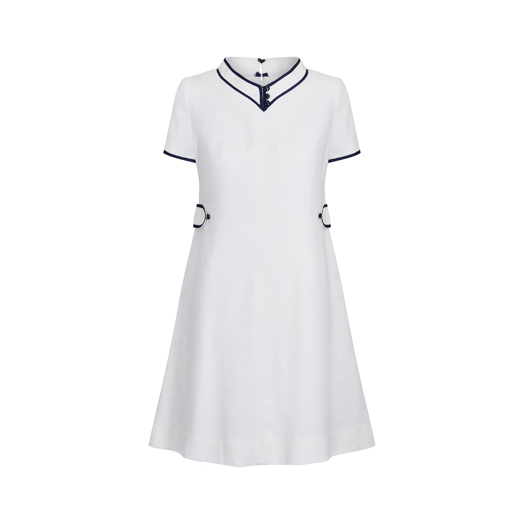 ARCHIVE: 1960s Louis Feraud Navy and White Nautical Dress