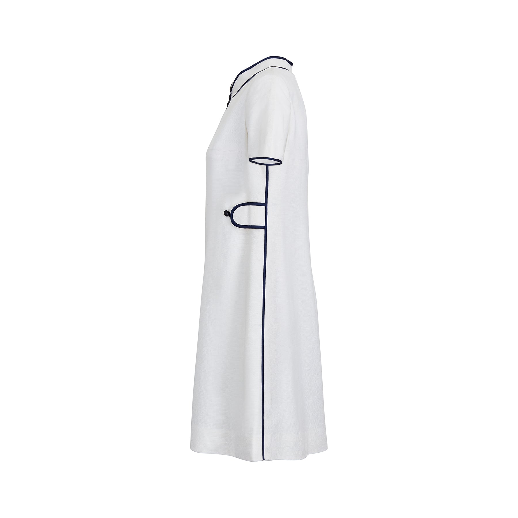 ARCHIVE: 1960s Louis Feraud Navy and White Nautical Dress