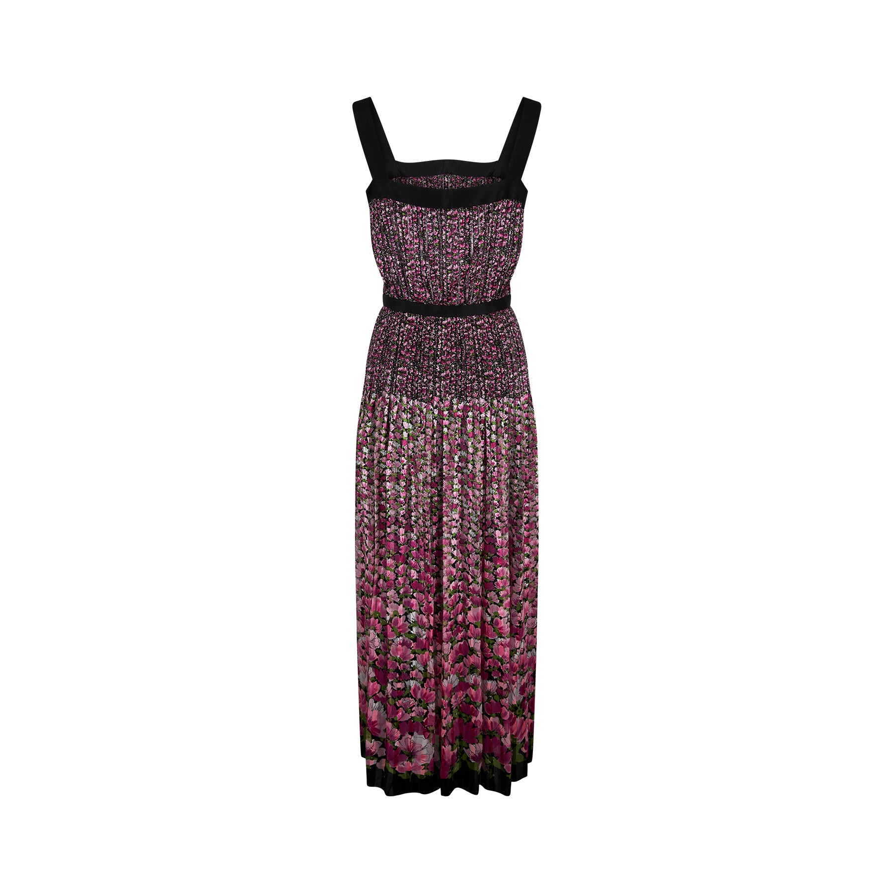 ARCHIVE: 1970s French Couture Floral Silk Chiffon Dress