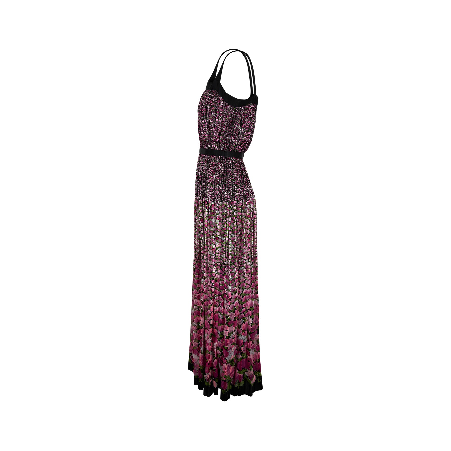 ARCHIVE: 1970s French Couture Floral Silk Chiffon Dress