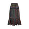 1970s Jupe Multicolour Striped Cotton Velvet Embossed Skirt