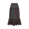 1970s Jupe Multicolour Striped Cotton Velvet Embossed Skirt