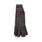 1970s Jupe Multicolour Striped Cotton Velvet Embossed Skirt