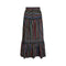 1970s Jupe Multicolour Striped Cotton Velvet Embossed Skirt