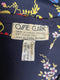 1970s Ossie Clark Navy Floral Print Blouse with Celia Birtwell Print