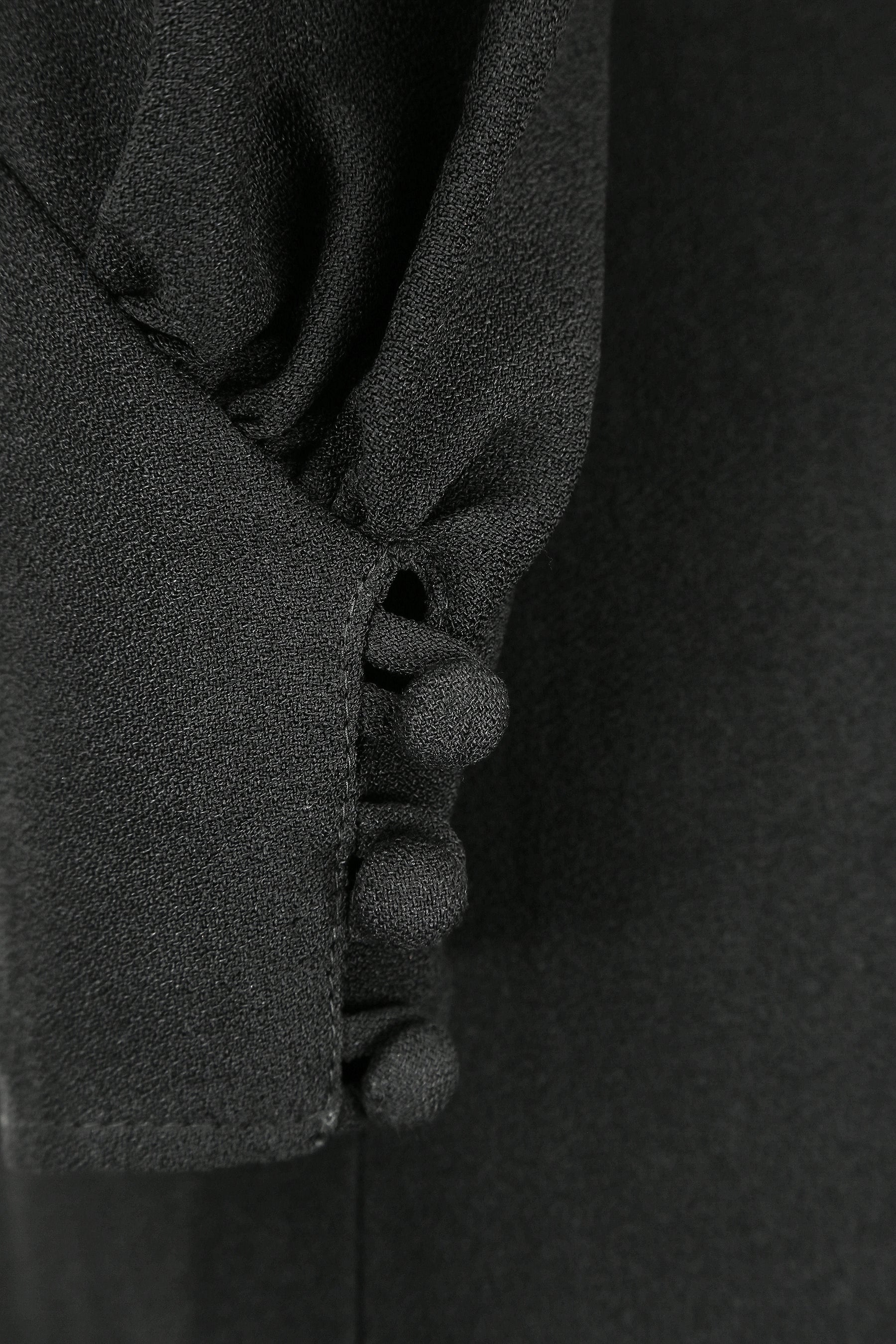 ARCHIVE: 1970s Ossie Clarke Black Moss-Crepe Waspie Dress
