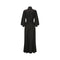 1970s Ossie Clarke Black Muslin Embroidered Maxi Dress