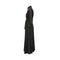 1970s Ossie Clarke Black Muslin Embroidered Maxi Dress