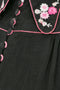 1970s Ossie Clarke Black Muslin Embroidered Maxi Dress